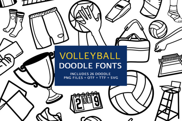 Bring the Court to Your Canvas with Volleyball Doodle Font